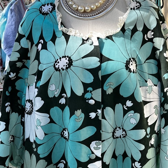 Floral Maxi Dress in Teal and Black - Picture 3 of 4